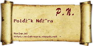 Polák Nóra névjegykártya