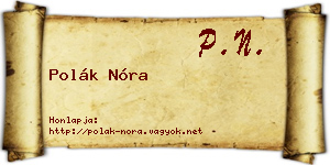 Polák Nóra névjegykártya
